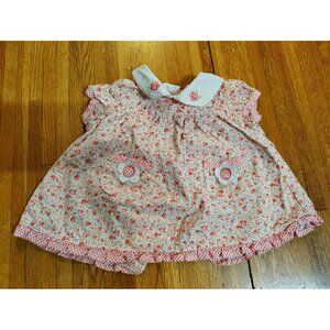Vintage Peter Rabbit pink floral dress baby girl 0 to 3 months